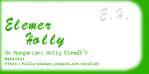 elemer holly business card